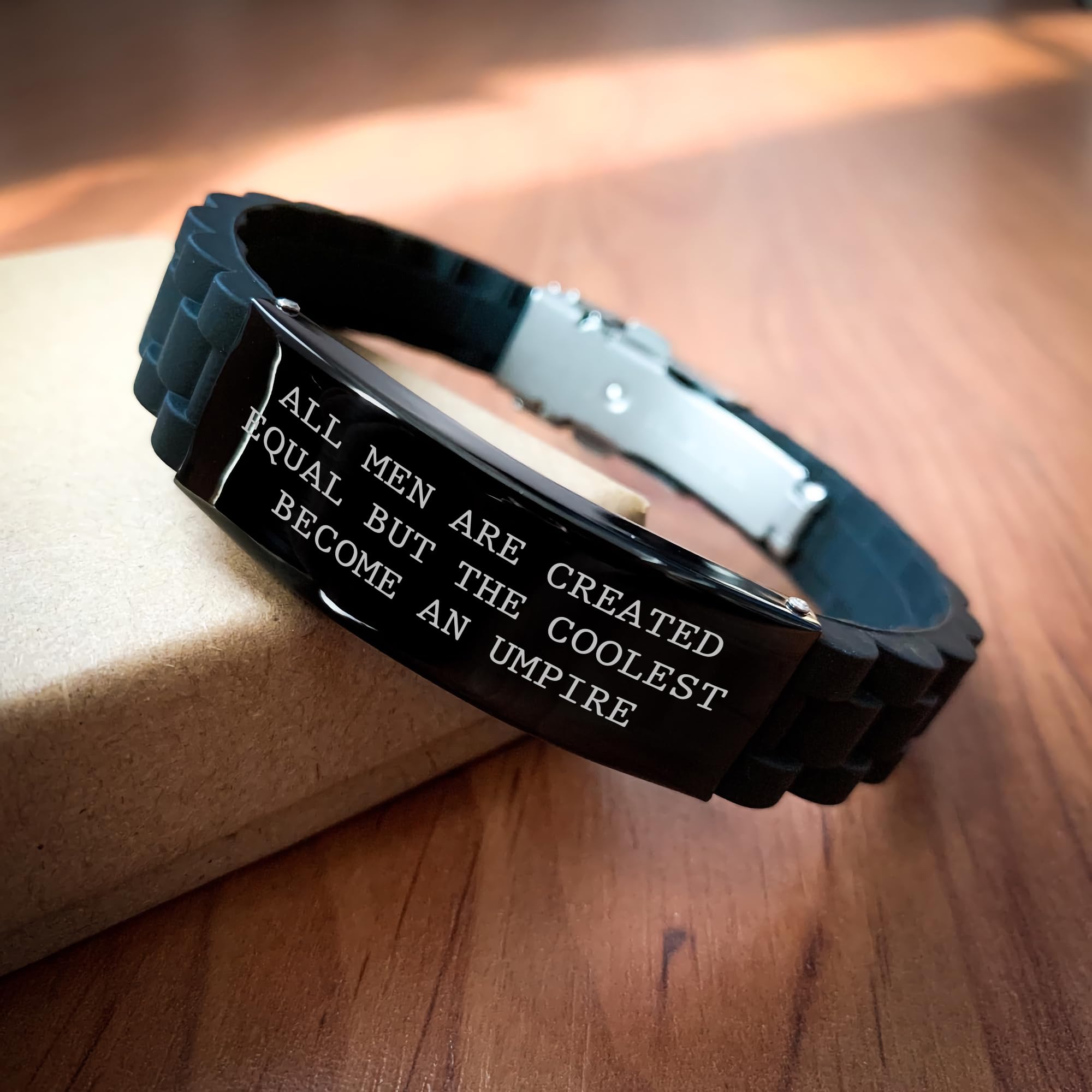 Stainless Steel Umpire Bracelet with Glidelock Clasp - Motivational Quote Gift for Baseball Umpires, Coaches & Sports Enthusiasts - Perfect for Graduation, Appreciation & Game Day Inspiration