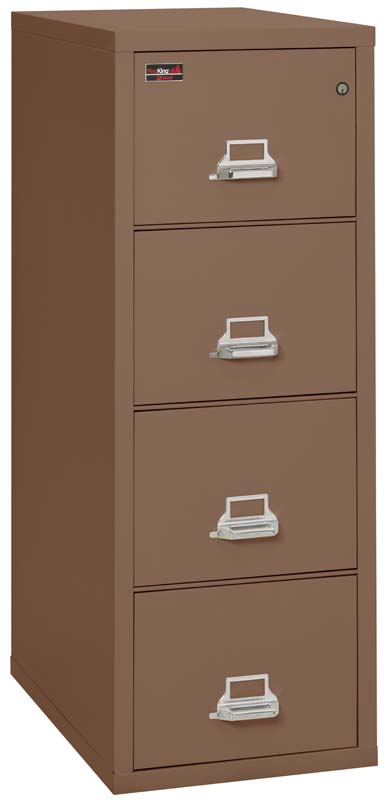 FireKing 4-Drawer 2-Hour Fireproof File Cabinet - Vertical Letter Size Document Storage for Office & Home Safety