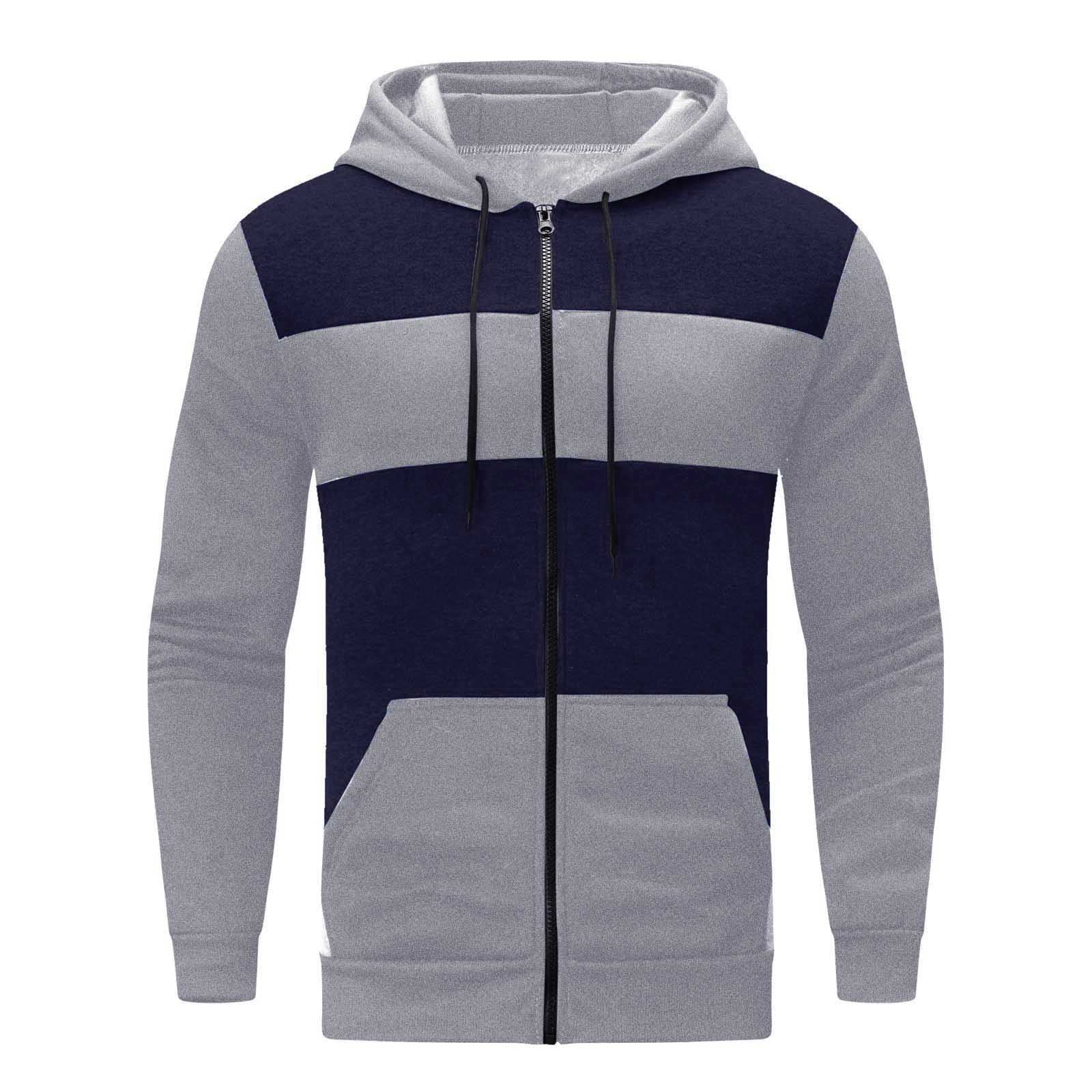 Men's Winter Sports Sweater Hoodie - Thermal Zipper Jacket for Running, Jogging & Outdoor Activities - Black Athletic Pullover for Fitness & Casual Wear