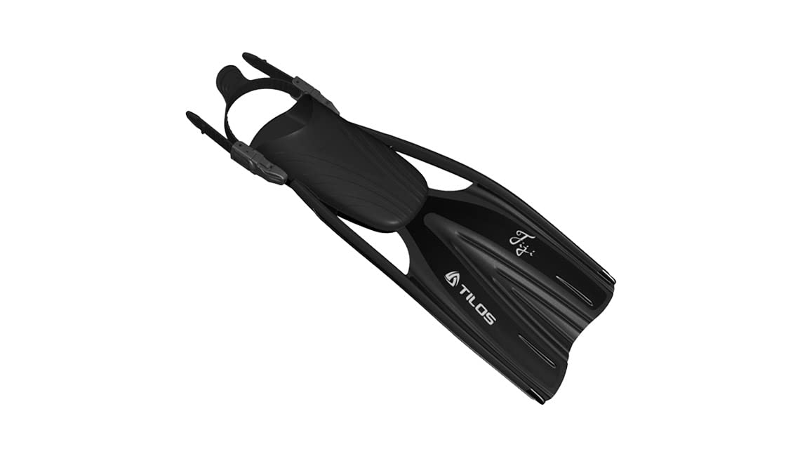 Tilos Fiji Travel Open Heel Fins - Premium Snorkeling Fins for Adults - Comfortable & Lightweight Swim Fins for Beach Vacation, Pool Swimming & Water Sports