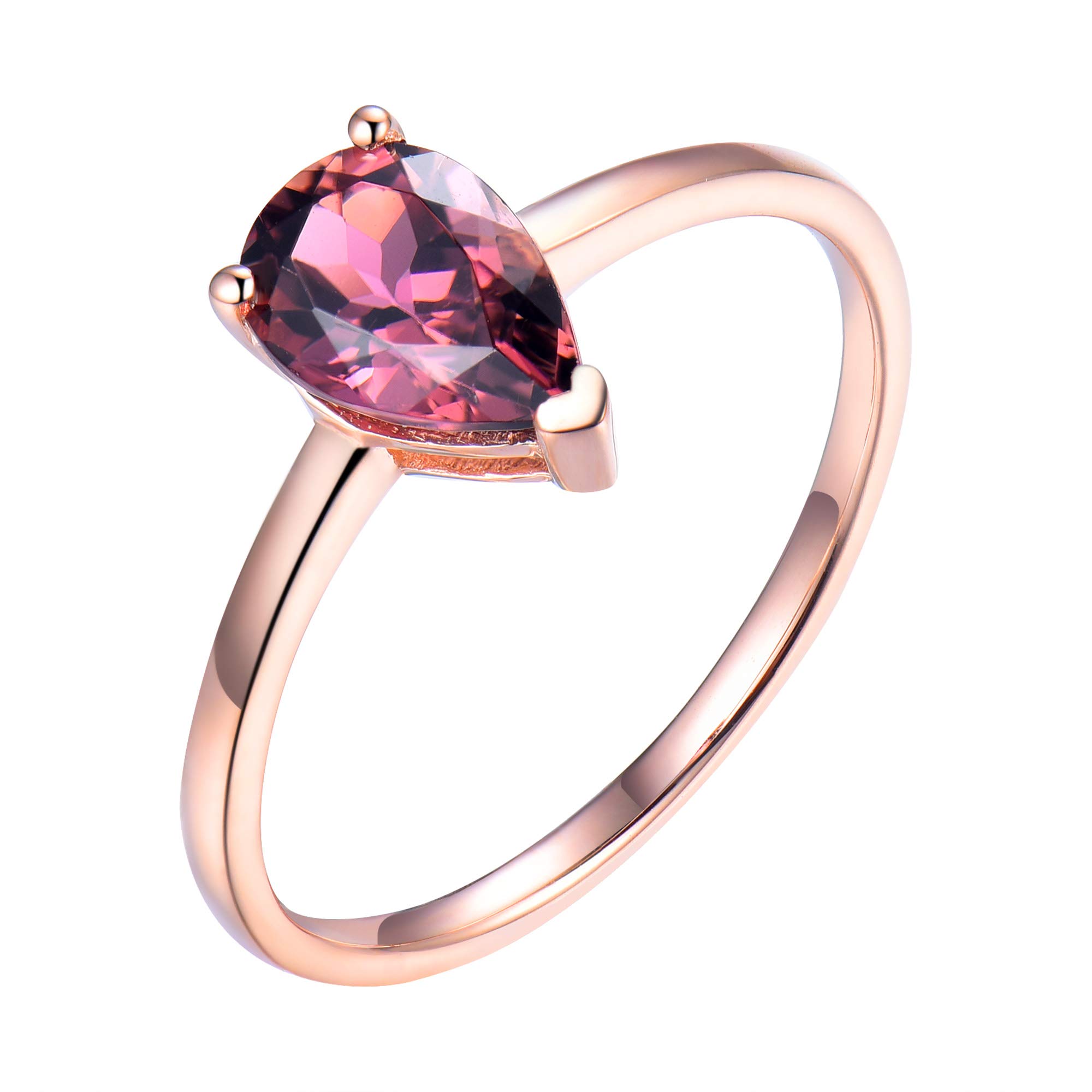 Vintage 14K Rose Gold Natural Diamond & Pink Tourmaline Ring for Women - Elegant Jewelry Gift for Anniversary, Engagement, Valentine's Day