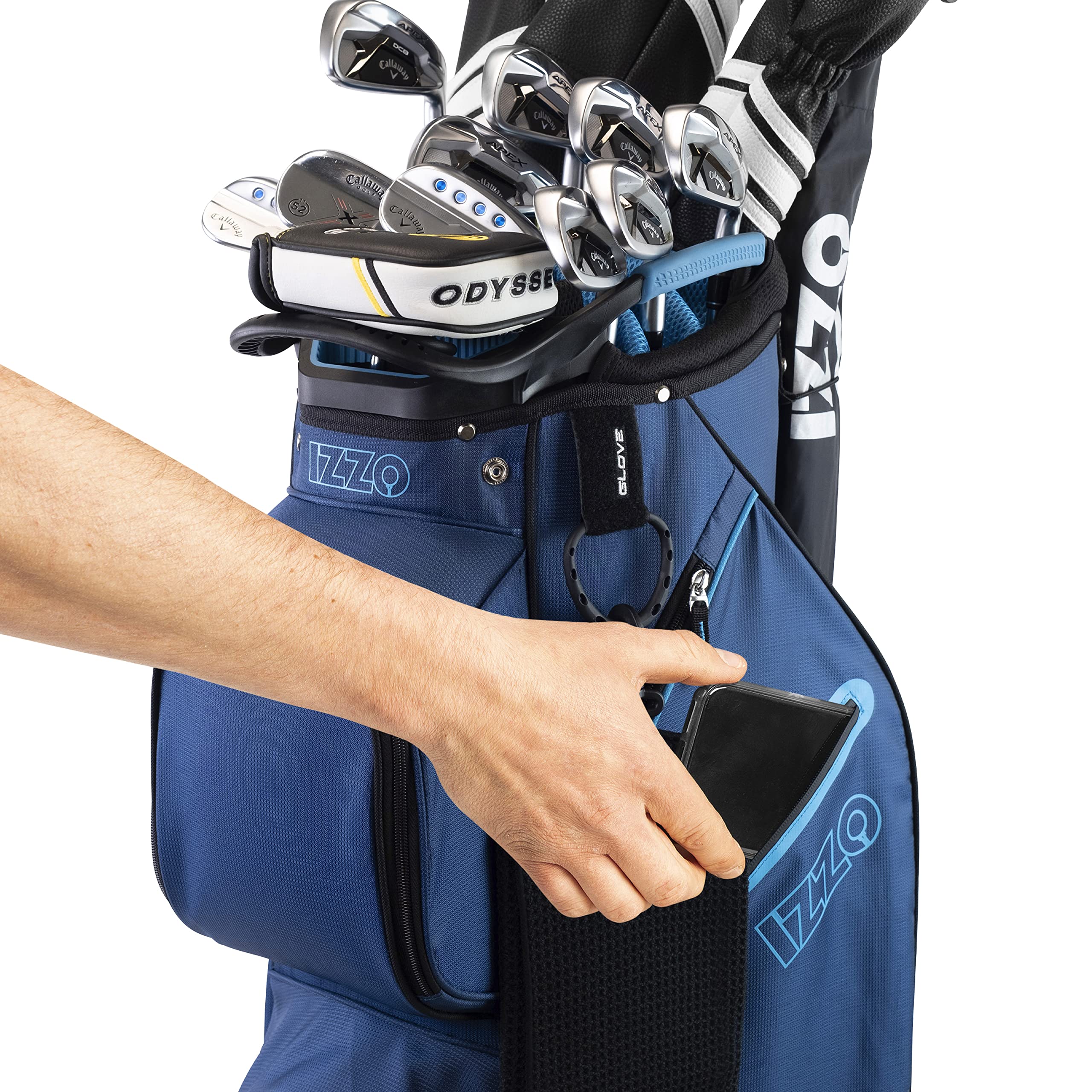 Izzo Golf Deluxe Cart Bag - Lightweight Waterproof Golf Stand Bag for Push Carts & Electric Golf Carts | Perfect for Golf Tournaments & Weekend Golfing