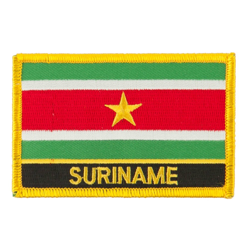 Suriname Flag Embroidered Patch with Country Name - South American National Symbol for Backpacks, Jackets & DIY Crafts