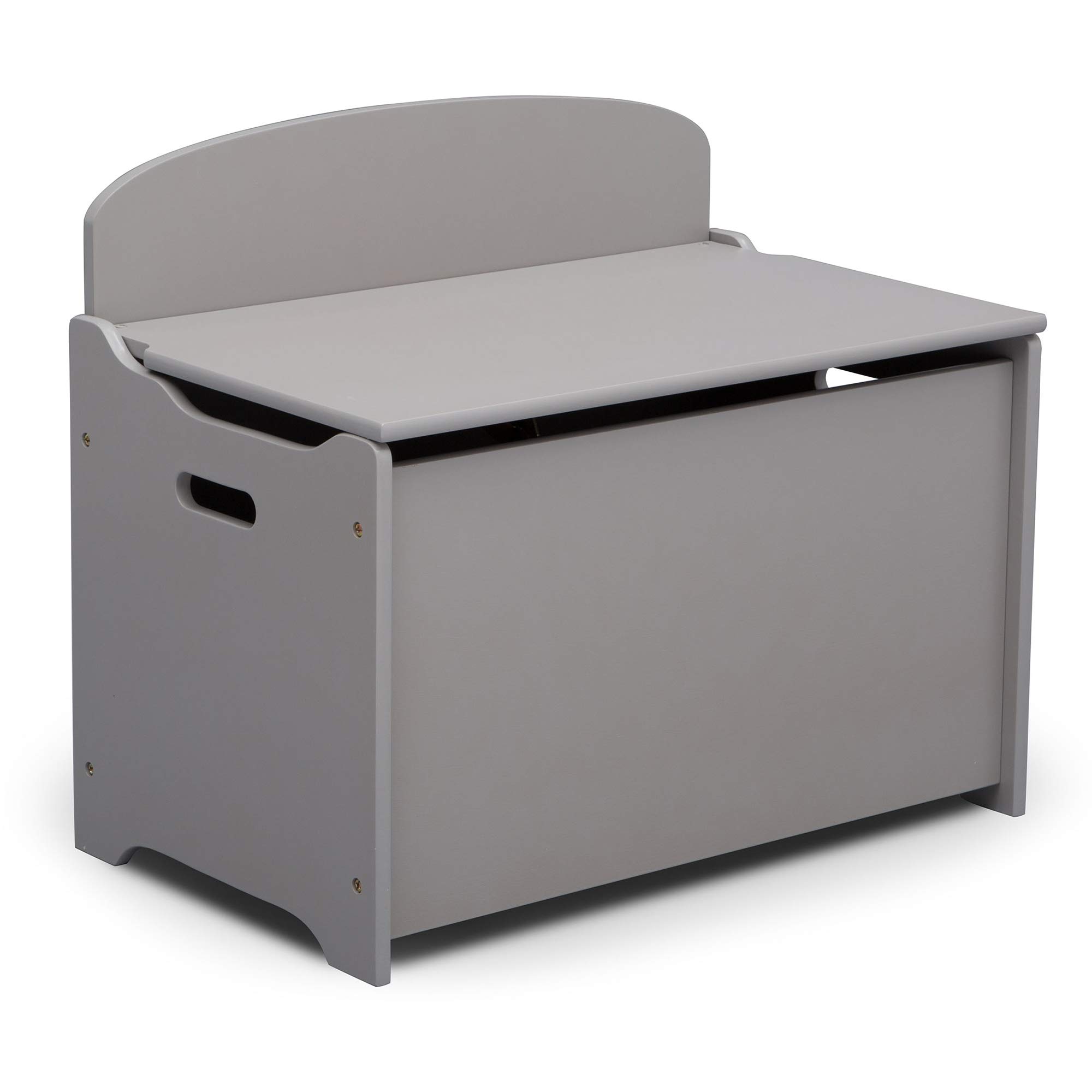 Delta Children MySize Chair Desk with Storage Bin & Deluxe Toy Box Set - Grey | Kids Study & Play Furniture for Bedroom, Nursery, or Playroom