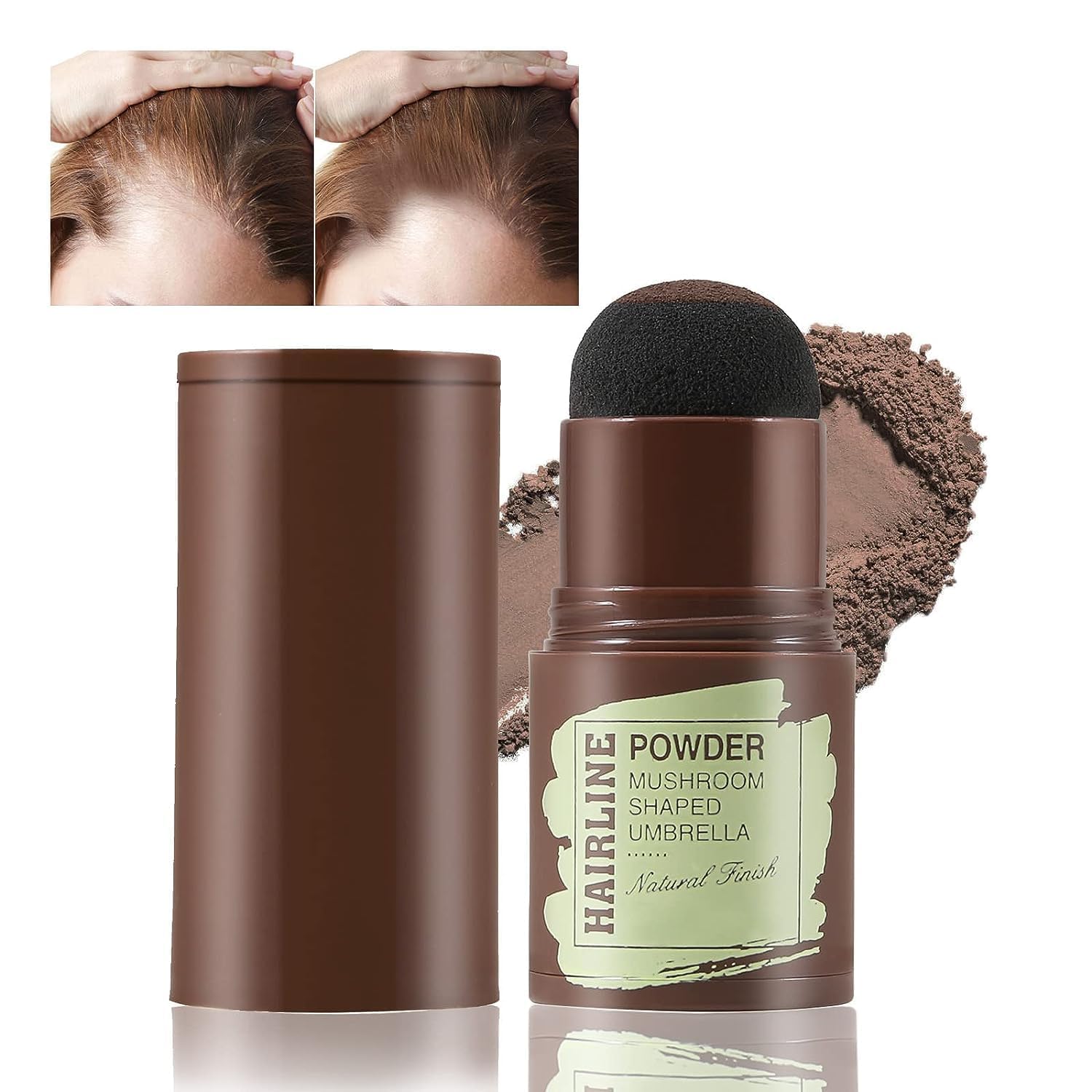 Dreamshop Hair Root Touch-Up Powder Stick - Instant Root Concealer for Thinning Hair & Hair Loss, Dark Brown Eyebrow Stamp for Natural-Looking Coverage | Quick & Easy Hair Shadow Solution for Daily Use, Travel & On-The-Go Touch-Ups