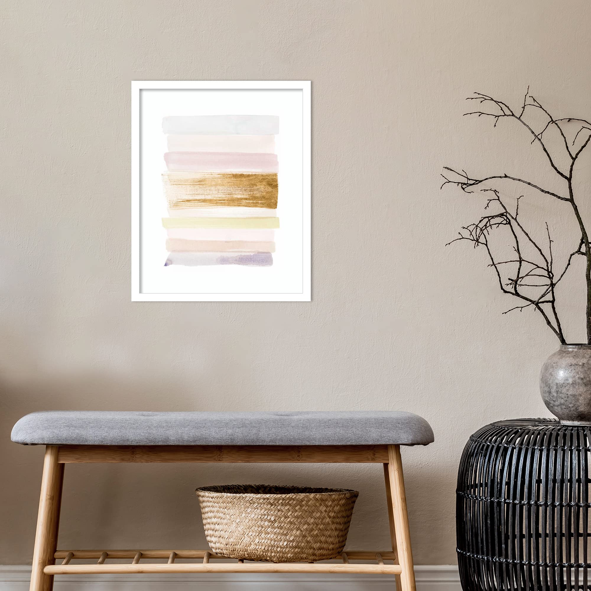 Amanti Art Framed Abstract Wall Art Print 21x17 - Pastel Sweep II by Grace Popp, Modern Contemporary Decor Painting for Living Room, Bedroom, Office | Home & Office Wall Decor, Housewarming Gift, Interior Design Accent
