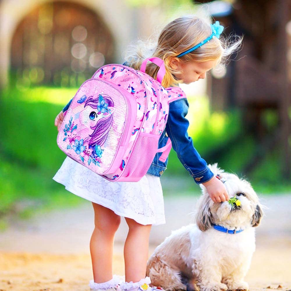 **Unicorn Toddler Backpack for Girls - 12