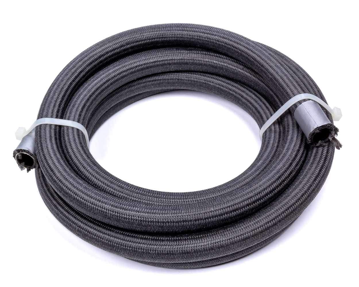 FRAGOLA 8AN 6FT Braided Fire Retardant PTFE Hose with Wire Reinforcement - Black - Ideal for Hydraulic Systems, Industrial Machinery & High-Temperature Applications