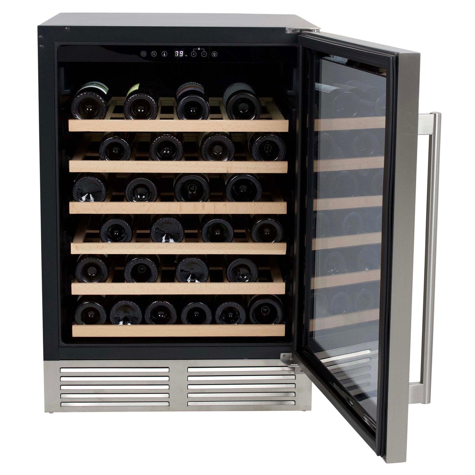 Avanti WCD52SZ3S 51 Bottle Capacity Stainless Steel Wine Cooler - Dual Zone Temperature Control for Red & White Wines - Perfect for Home Bars, Restaurants, and Wine Cellars