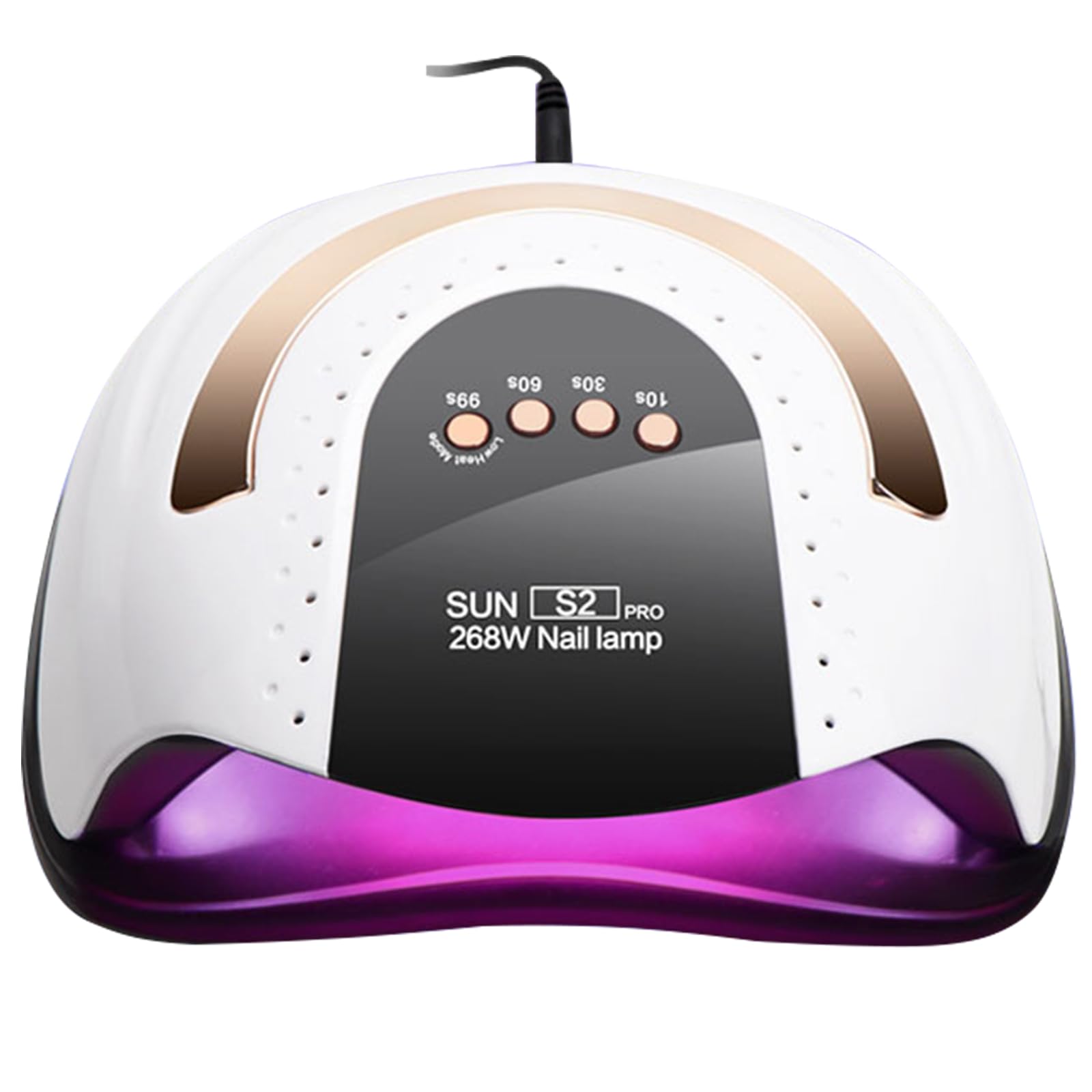 Professional 268W UV LED Nail Lamp with 57 LED Beads - Fast Drying Gel Polish Light with 4 Timer Settings & Auto Sensor - Perfect for Home Manicures, Nail Salons & DIY Nail Art (White)