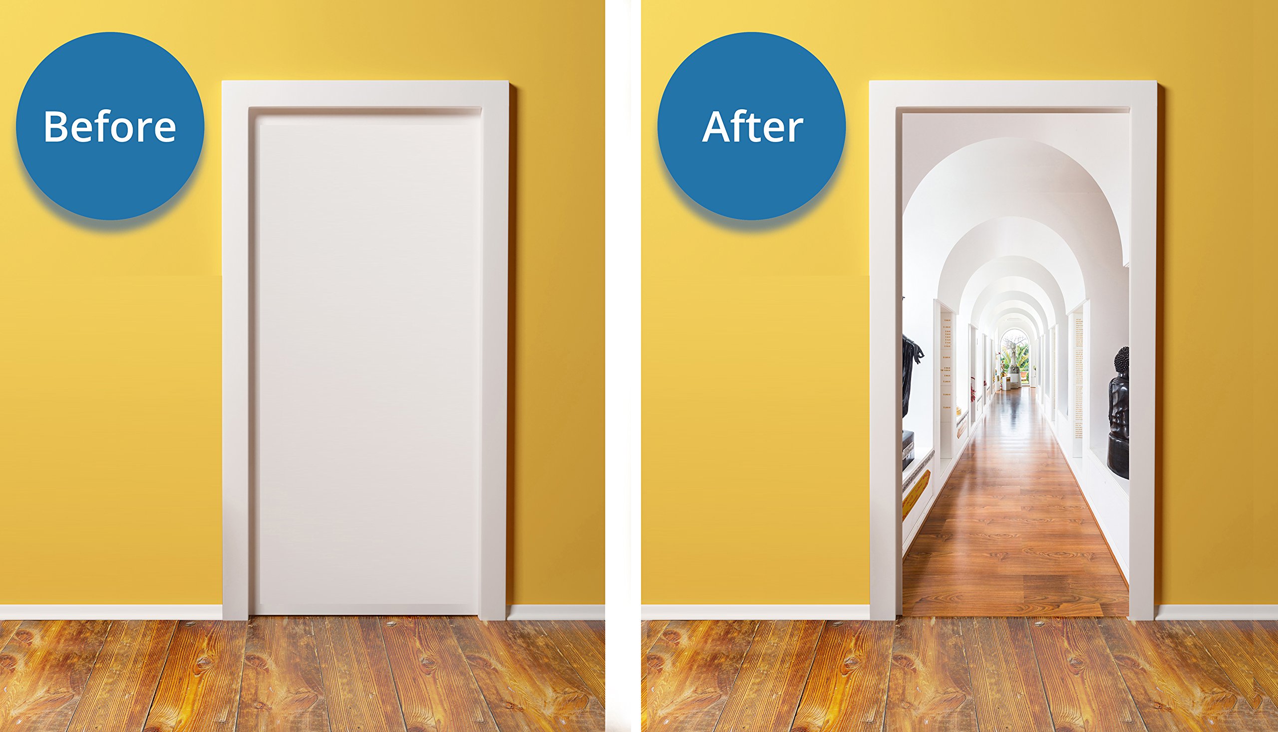 Windowpix 30x80 Inch Peel and Stick Door Mural Wrap - Modern Spanish West Wing Design - Bubble-Free, Easy-to-Clean, Durable Luster Semi-Gloss Finish - Perfect for Home Decor, Office, and Commercial Spaces