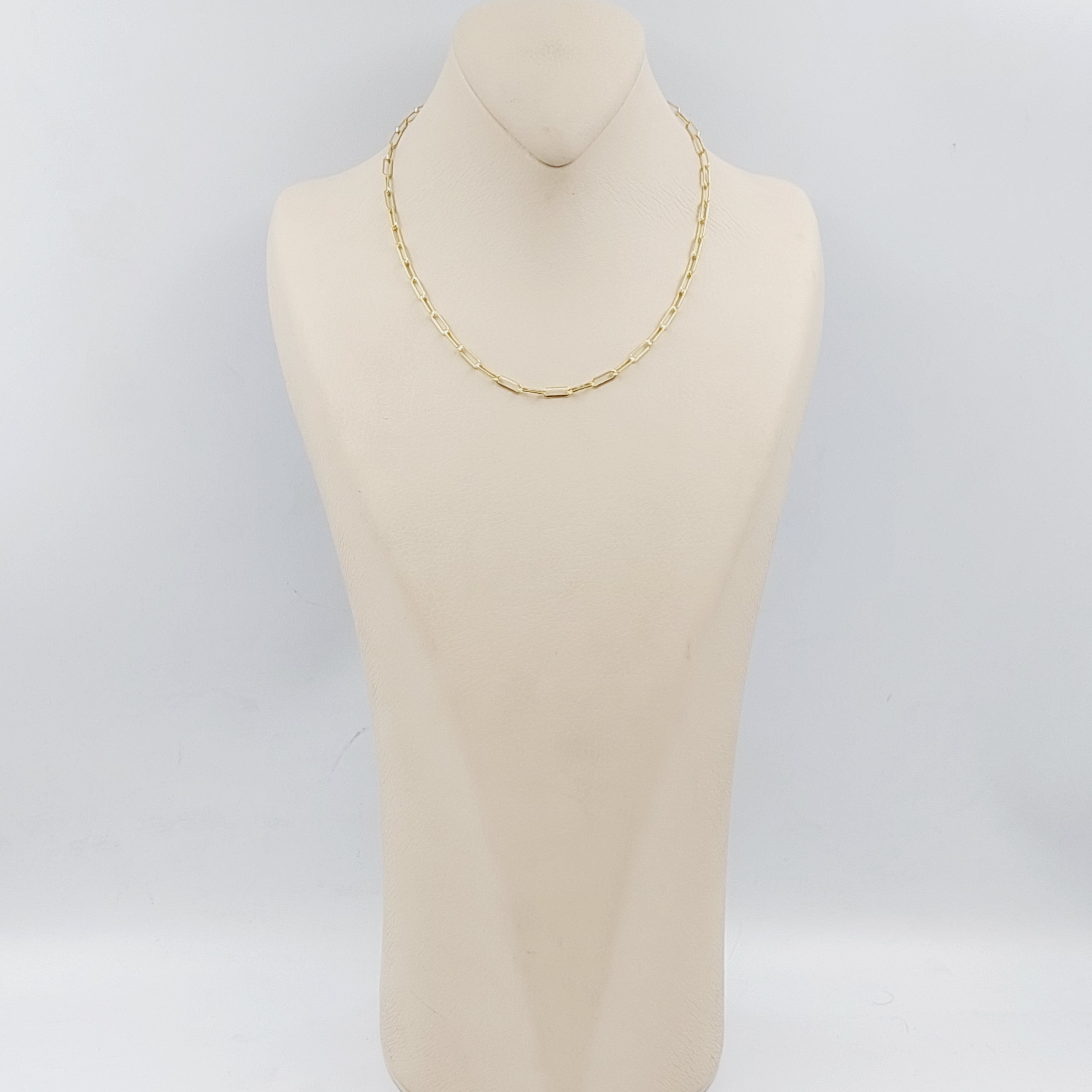 40cm Medium Thickness Paperclip Chain Necklace - Dainty Gold Silver Layered Jewelry for Women - Perfect for Everyday Wear, Office & Date Night