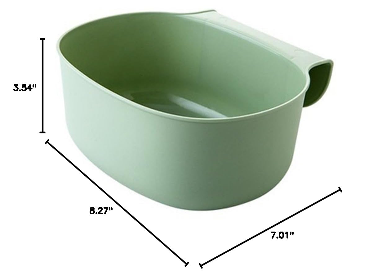 Over The Cabinet Door Trash Can Holder - Hanging Waste Basket for Kitchen, Bathroom & Office - Green Garbage Bin with Storage Rack - Perfect for Small Spaces & Clutter-Free Organization