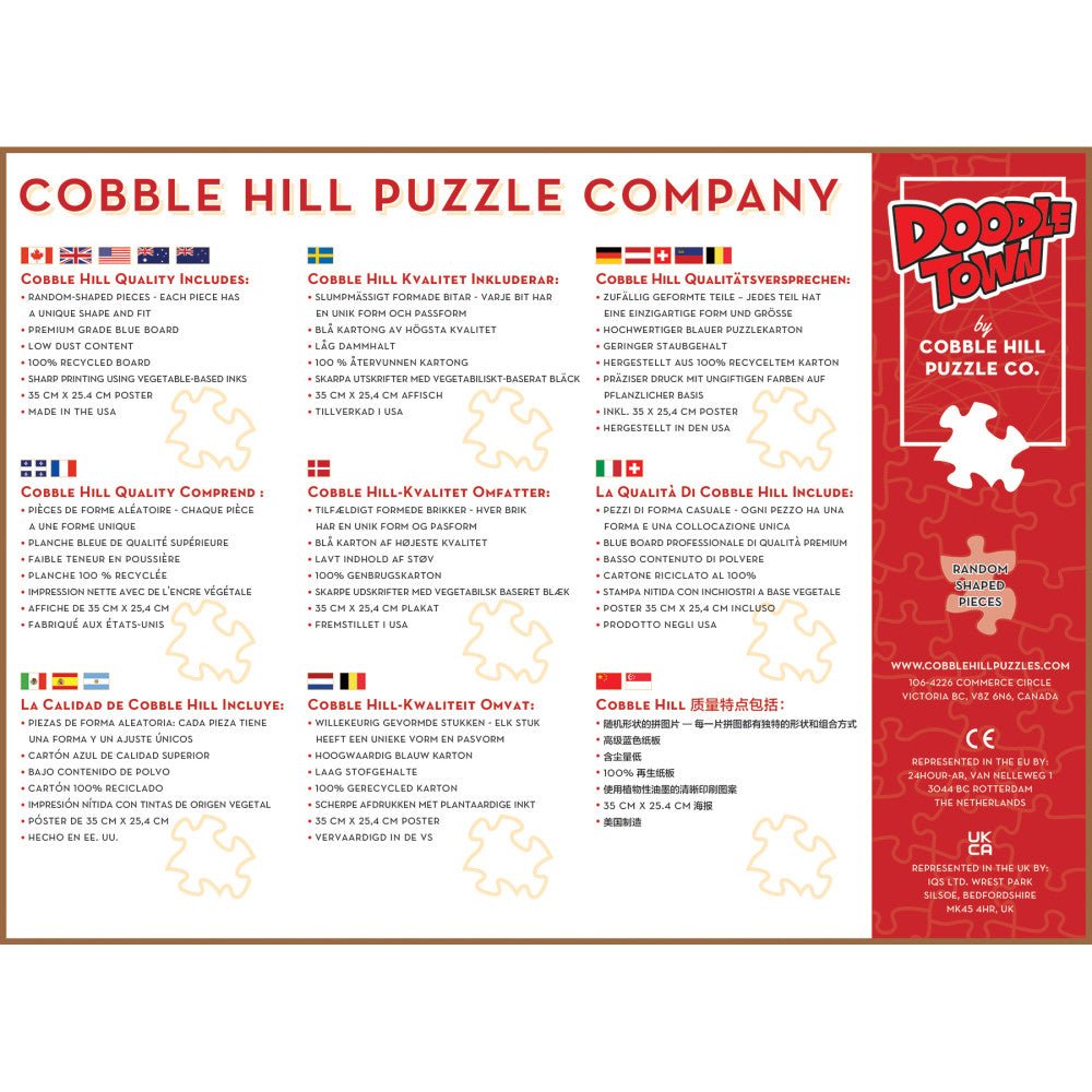 Cobble Hill DoodleTown: Thanksgiving Togetherness 1000 Piece Jigsaw Puzzle - Family Fun & Holiday Decor for Thanksgiving Gatherings
