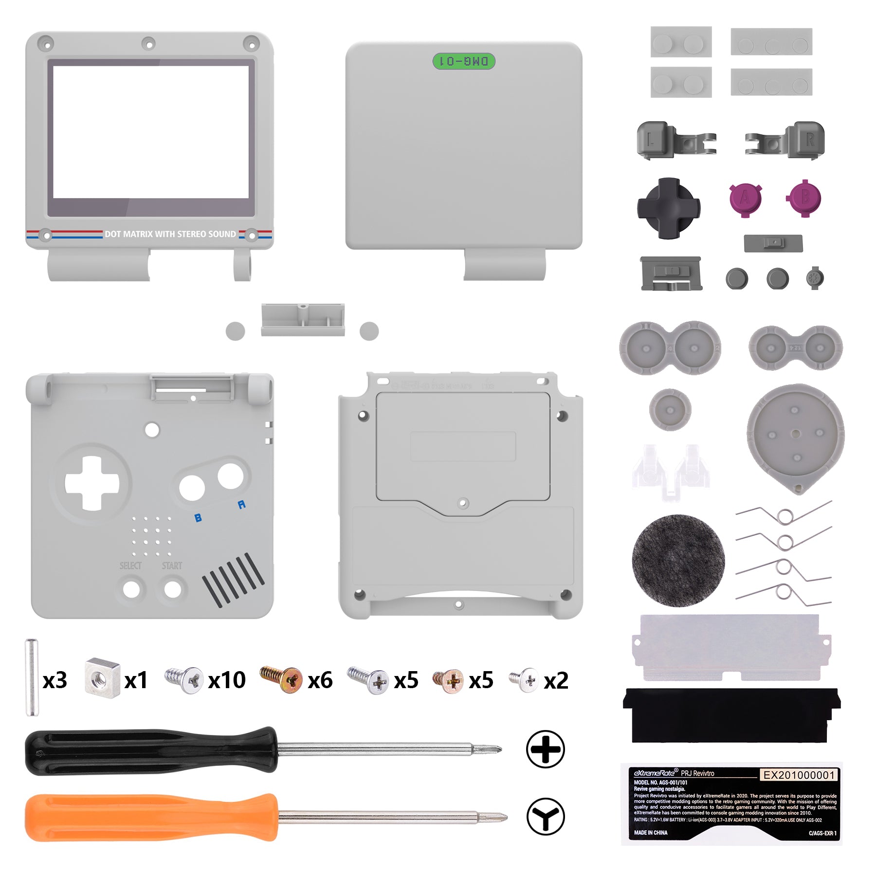 eXtremeRate IPS Ready Upgraded Replacement Shell with Buttons for Gameboy Advance SP GBA SP - Compatible with IPS & Standard LCD Screens - Classic 1989 GB DMG 01 Style - Perfect for Gaming Enthusiasts & Retro Console Collectors