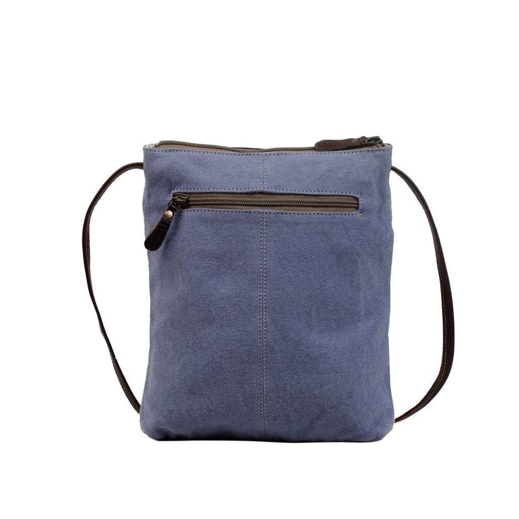 Myra Flaming Crossbody Bag - Upcycled Cotton & Cowhide Leather for Everyday Use