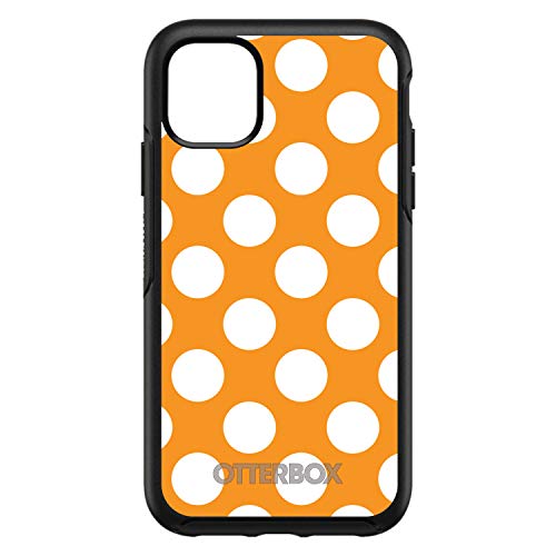 White & Orange Polka Dots On Black Case