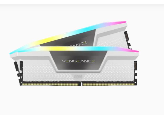 Corsair Vengeance RGB Pro DDR5 6000MHz 32GB (2x16GB) CL36 Gaming RAM - White LED Lighting for PC Builds & High Performance Gaming