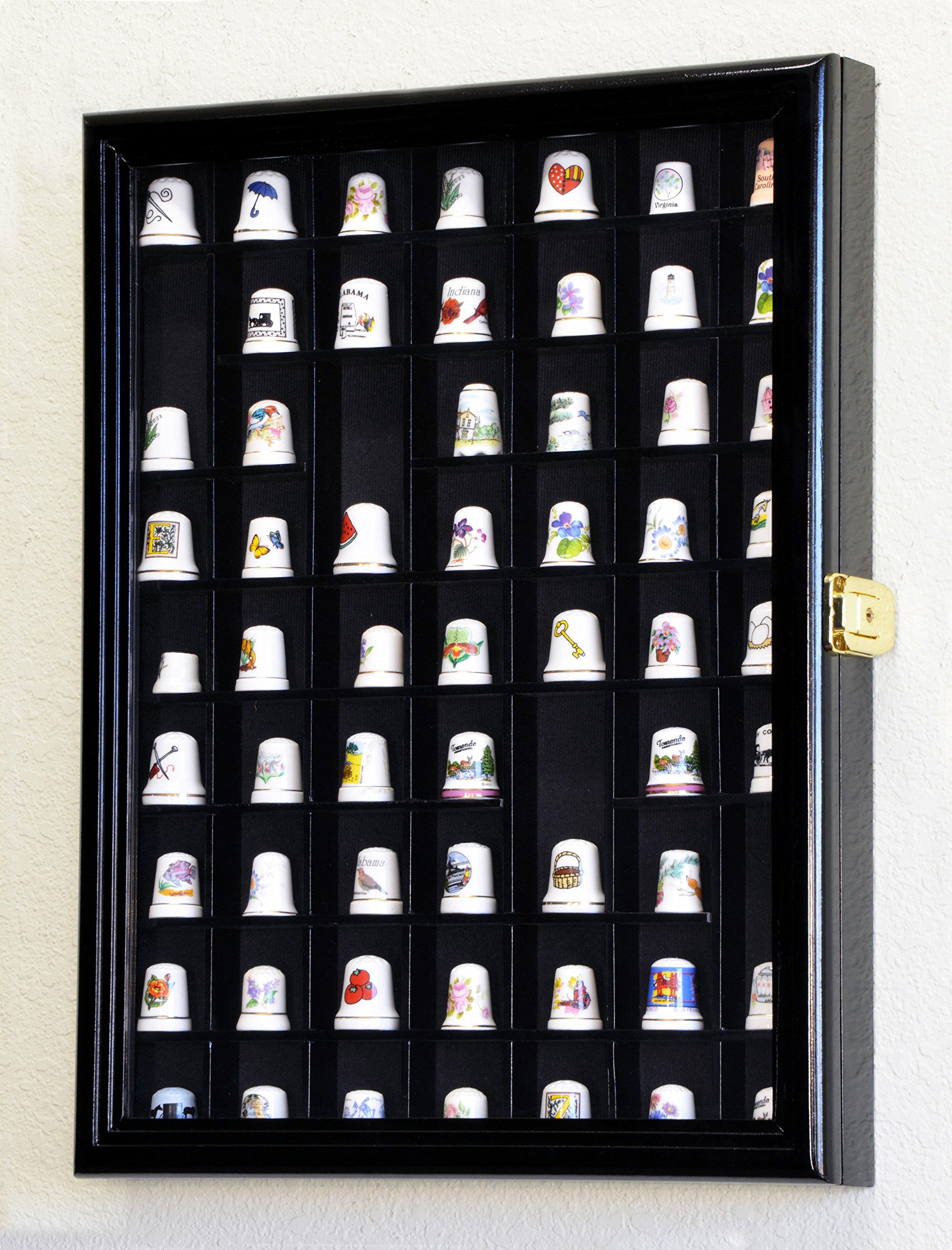 59 Opening Miniature Display Case Cabinet - Small Wall Rack with 98% UV Protection & Lockable Design - Perfect for Collectibles, Jewelry, and Small Artifacts Display