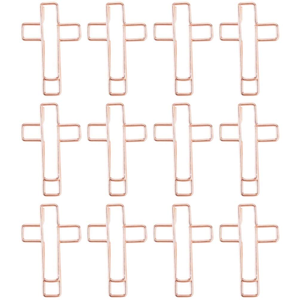 NUOBESTY 12pcs Cross Paper Clips - Durable Journaling & Bible Study Supplies for Christian Journaling, Scrapbooking, and Gift Wrapping