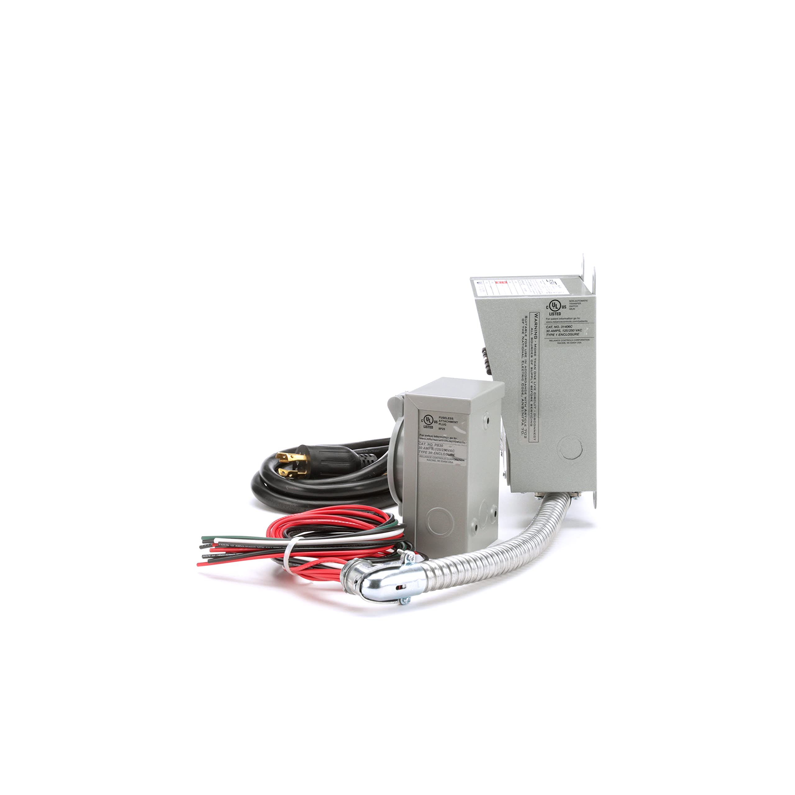 Reliance Controls 31406CWK 30 Amp 6-Circuit Generator Transfer Switch Kit - 7500 Watt Capacity, Gray - Perfect for Home Backup Power During Outages & Emergency Power Transfer