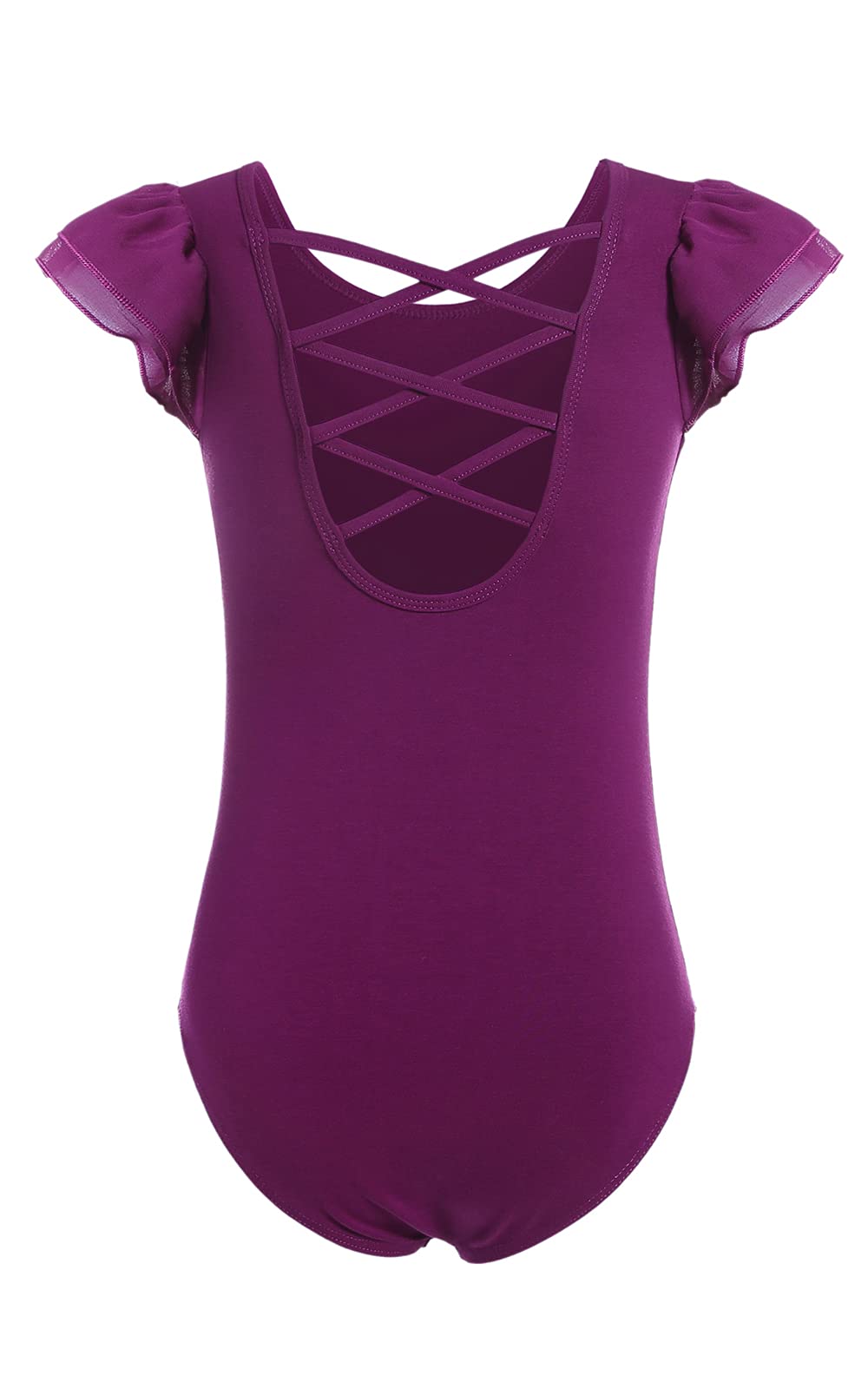 MERIABNY Girls Ballet Leotards with Ruffle Sleeves - Dance Outfits for Ballet, Gymnastics & Dance Class (Ages 3-9) - Perfect for Recitals, Practice & Performances
