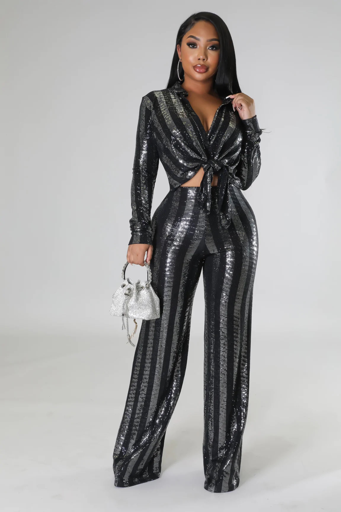 Disco Hours Women's Pant Set - Trendy 70s Inspired Outfit for Parties & Nightlife | Perfect for Disco, Club, and Retro Theme Events