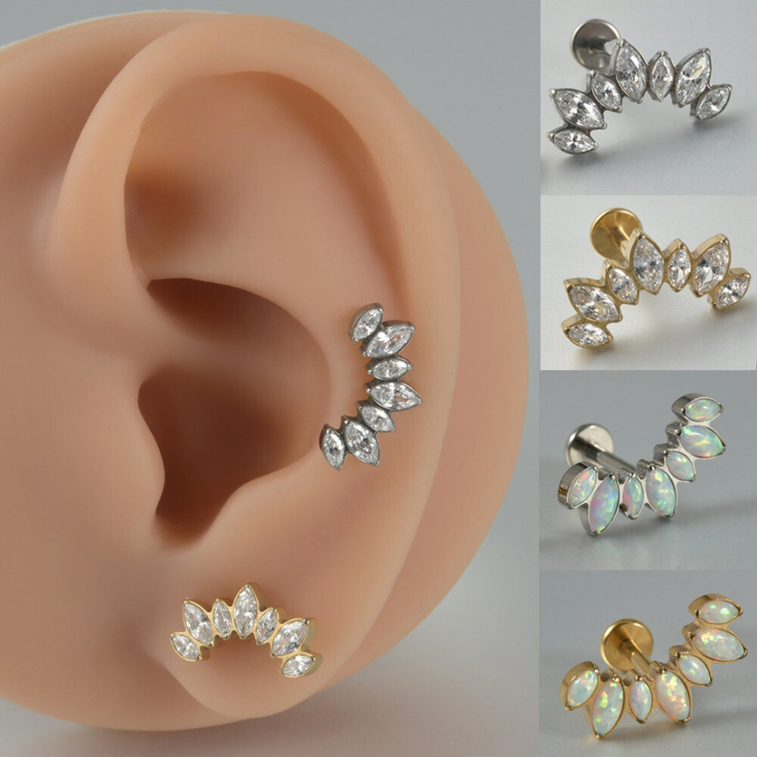 16G Titanium Cartilage Lip Stud Piercing Jewelry - Hypoallergenic Push Pin Earrings for Tragus, Helix, or Nose Piercing - Perfect for Everyday Wear or Special Occasions