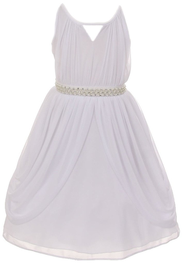 Elegant Grecian Chiffon Flower Girl Dresses for Big Girls - iGirlDress | Perfect for Weddings, Pageants & Special Occasions