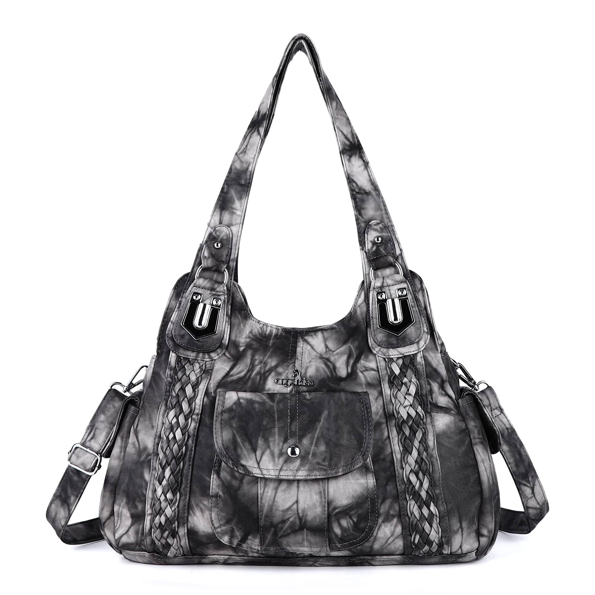 Angelkiss Women's Vegan Leather Crossbody Hobo Satchel Shoulder Tote Purse - Stylish Handbag for Work, Travel & Everyday Use