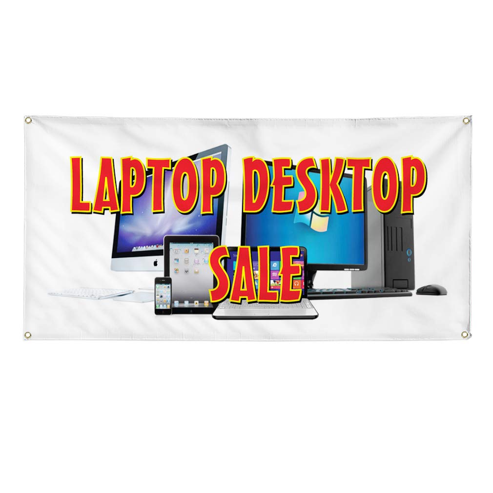 Custom Vinyl Banners 48x96 Inches - Weatherproof Outdoor Business Signs with 8 Grommets for Laptop Sales, Yard Signs & Industrial Use | Durable White Vinyl for Retail, Events & Advertising