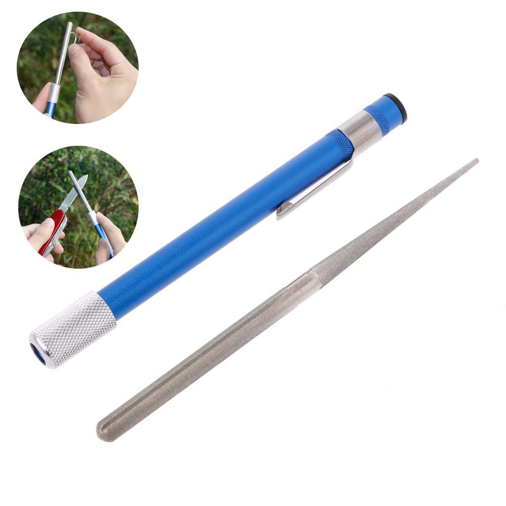 Premium Diamond Knife Sharpener for Fishing Hooks, Scissors & Outdoor Tools - Double-Head Sharpening Bar for Camping, Hunting & Survival Gear