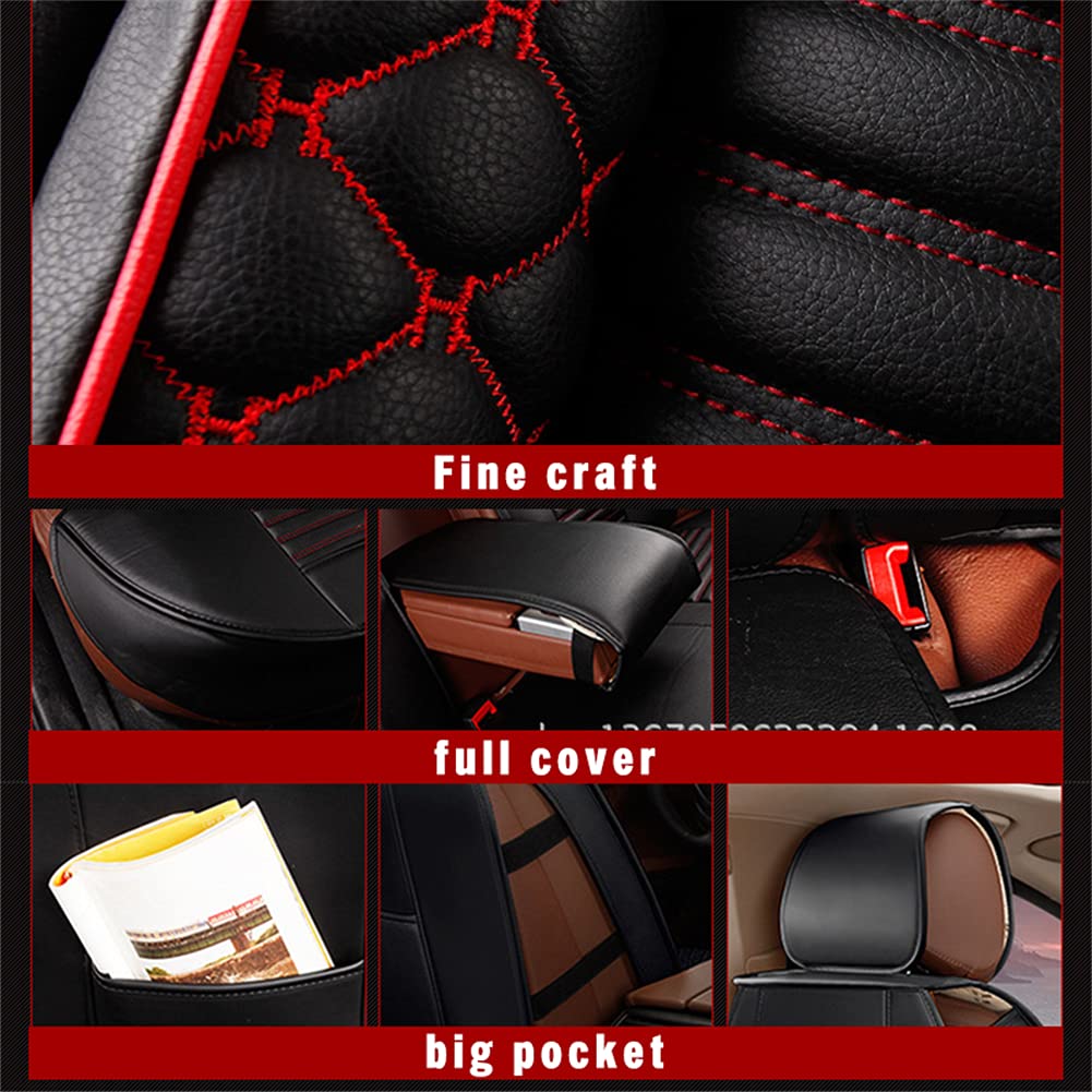 Premium Genuine Leather Car Seat Covers for VW Golf MK6 - Waterproof, Scratch-Resistant, Non-Slip Seat Protectors with Airbag Compatibility (Full Set, Orange) - Perfect for Daily Commuting, Road Trips & Luxury Car Interior Protection