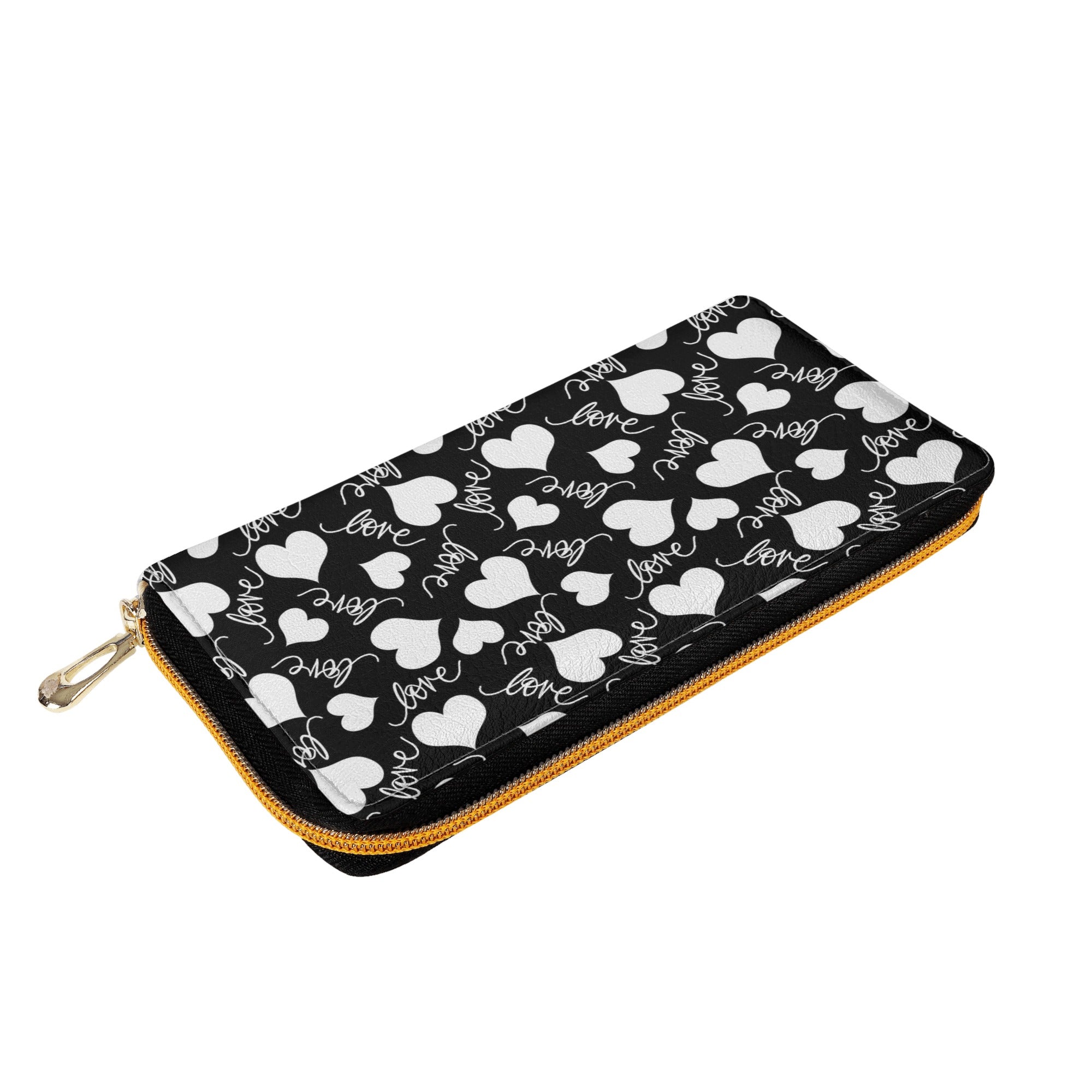 Hearts and Love Genuine Leather Zipper Wallet - Stylish Women's Clutch for Everyday Use, Date Nights & Gift Giving