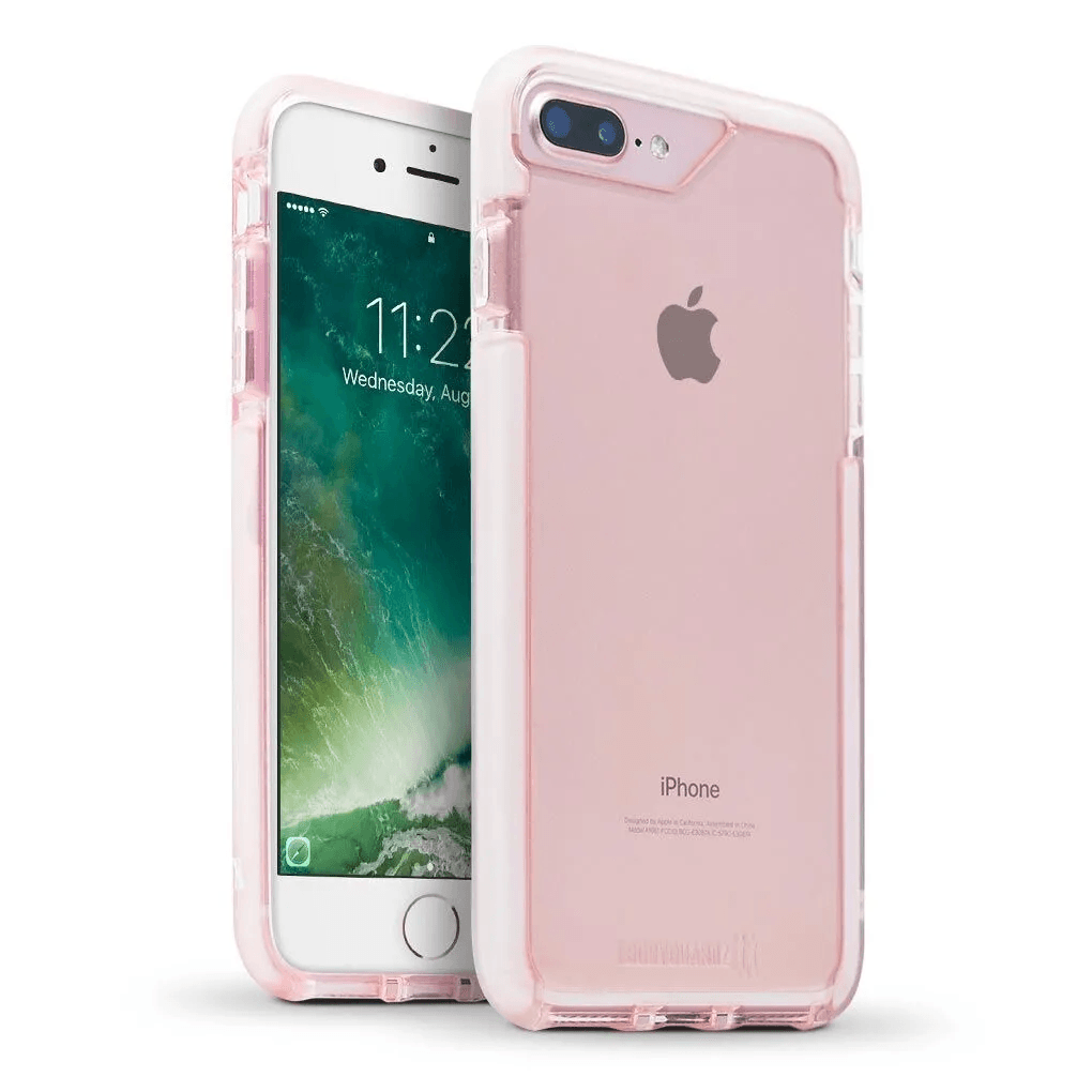 BodyGuardz Ace Pro iPhone 6s Plus 7 Plus 8 Plus Case - Slim Protective Cover with Military-Grade Drop Protection in Pink & White Colors | Perfect for Everyday Use, Travel & Outdoor Activities
