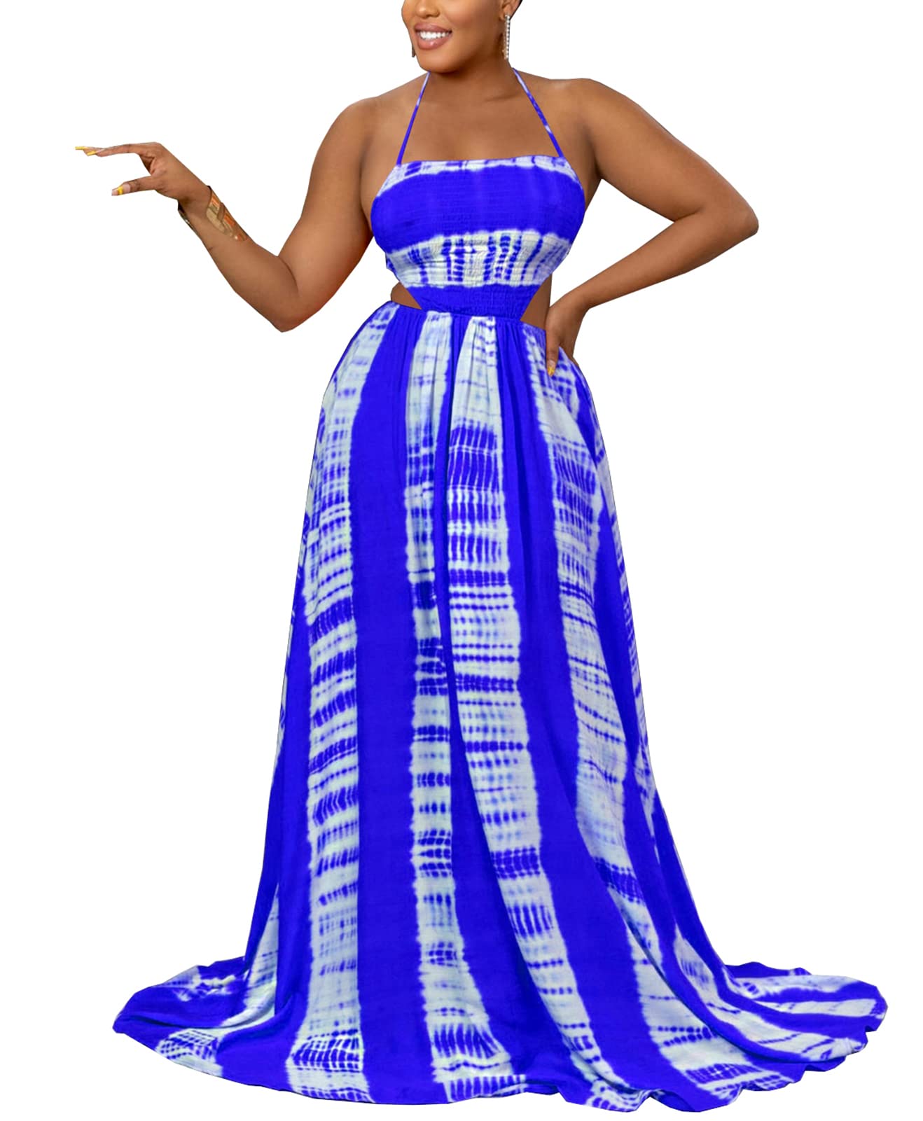 Stylish Women's Summer Casual Floral Print Spaghetti Strap Maxi Dress with Pockets - Plus Size Boho Beach Dress for Vacation, Party & Everyday Wear