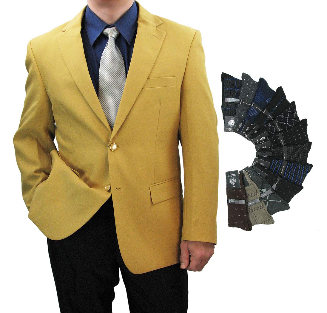 Sharp Hand Tailored Men's 2B Dress Blazer with 1 Pair of Socks | Size 36S-56L | Perfect for Business Meetings, Weddings & Formal Events