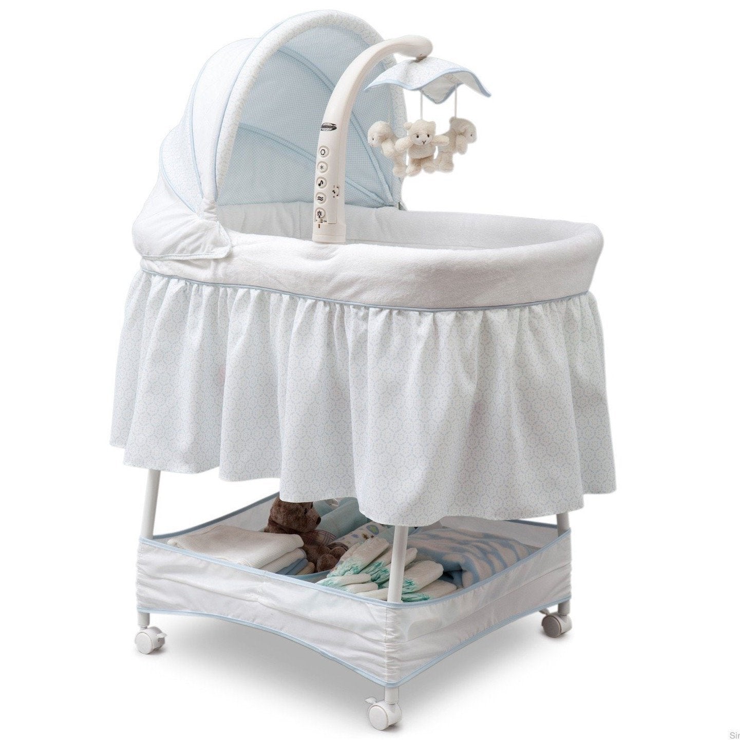 Slumber Time Elite Gliding Bassinet - Portable Baby Crib for Newborns & Infants - Smooth Rocking Motion for Better Sleep - Perfect for Nursery, Bedroom & Travel Use