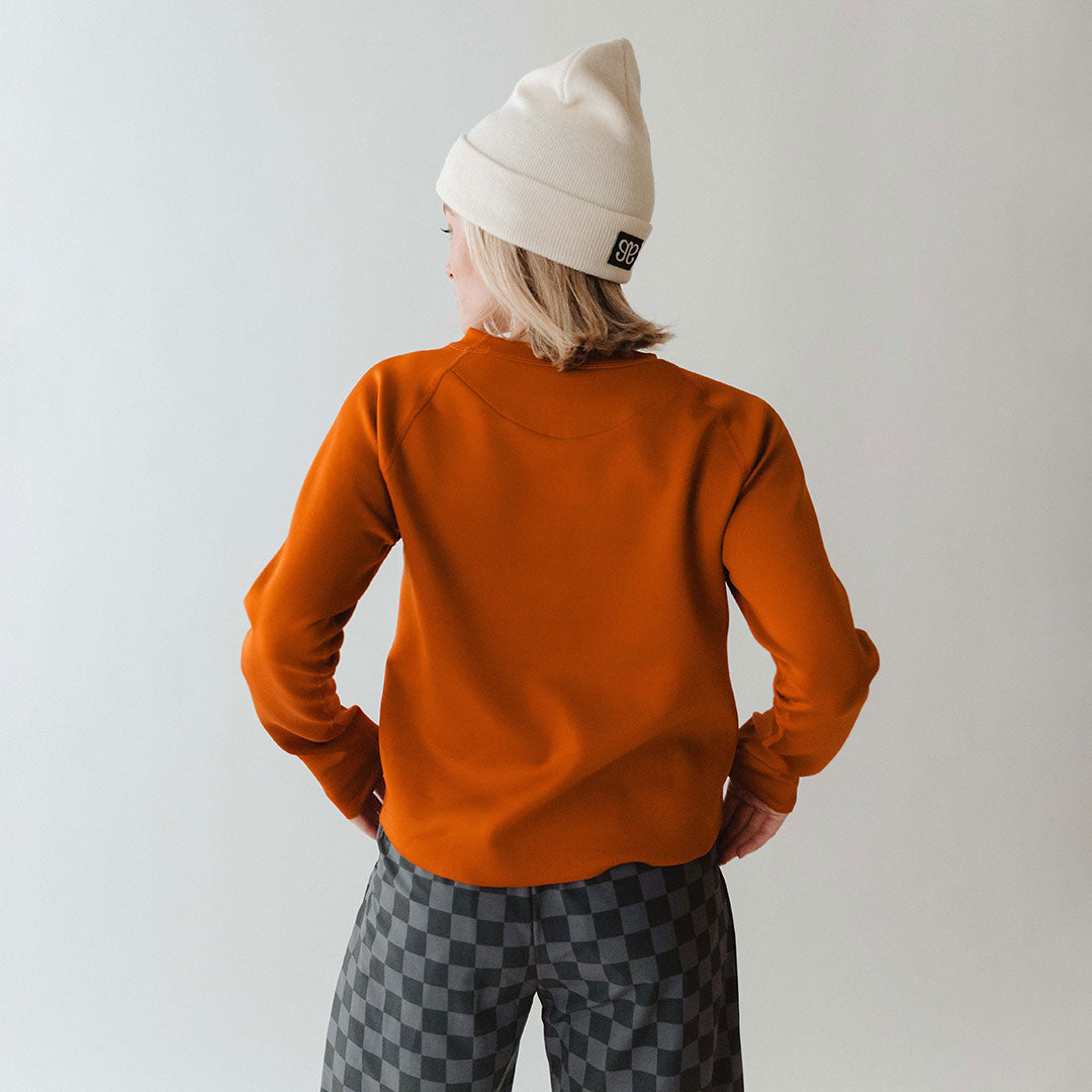 Stylish Burnt Orange Neo Sweatshirt for Women & Men | Soft Cotton Pullover Hoodie | Perfect for Casual Wear, Street Style & Loungewear