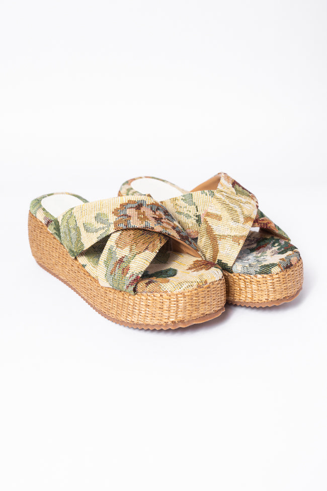 Belle Floral Platform Sandals for Women - Comfortable Summer Wedge Sandals with Cushioning - Perfect for Beach, Vacation, and Casual Outfits