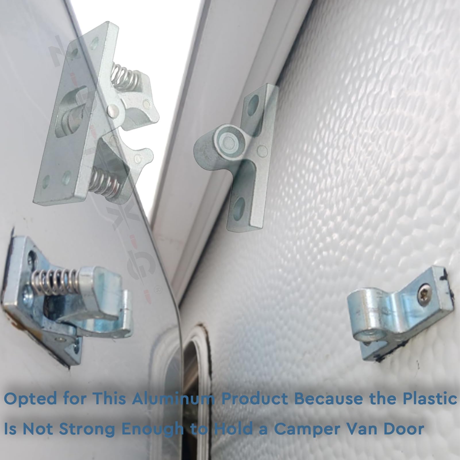 2 Pcs RV Door Catch Trailer Door Latch - Spring Loaded Easy Lock Stop with Double Roller Buckle, Heavy Duty Zinc Alloy for RV, Trailer, Boat, Garage, Garden, Bedroom & Living Room Doors - Secure & Smooth Operation for Home & Outdoor Use