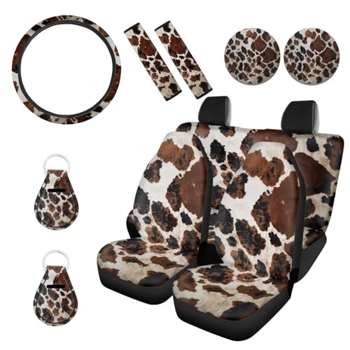 Brown Beige Cow Print