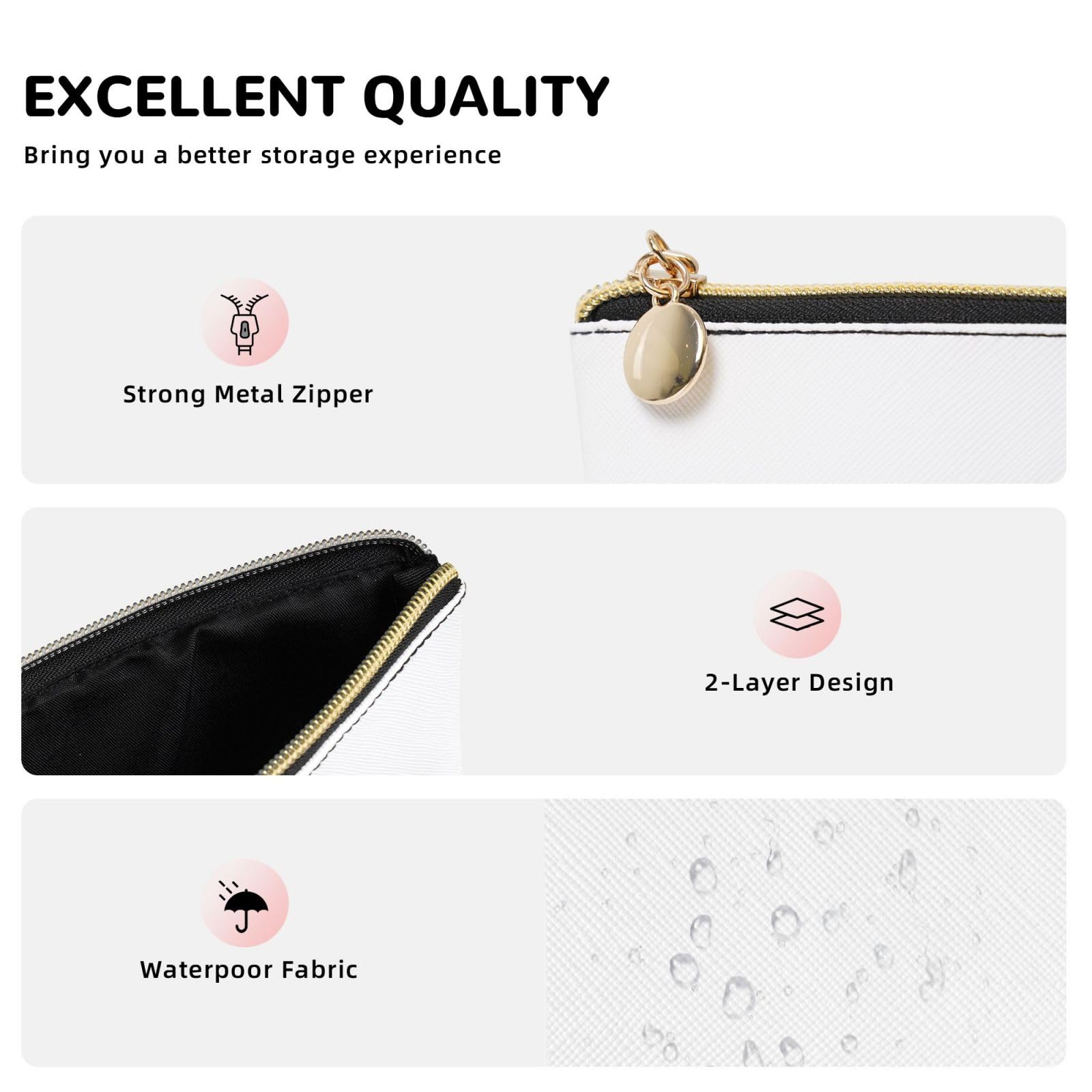 Waterproof PVC Leather Travel Makeup Bag with Zipper - Portable Cosmetic Organizer for Women & Girls, Aesthetic Skeleton Design - Perfect for Travel, Gym & Daily Use
