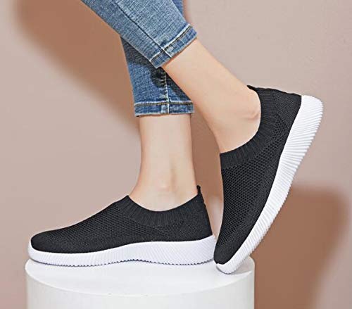 Women's Slip On Sneakers - Breathable Mesh Casual Tennis Shoes for Walking, Running & Gym Workouts | Comfortable Athletic Shoes for Women | Perfect for Daily Wear, Travel & Sports Activities