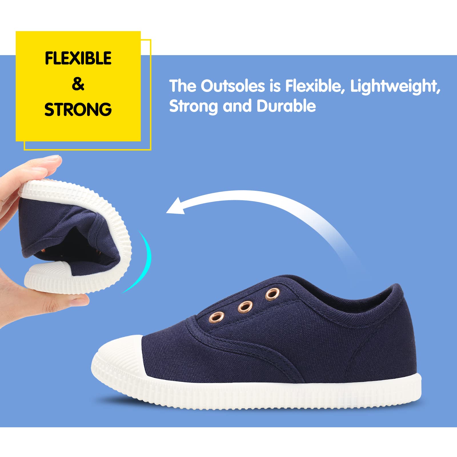 **Toddler Canvas Sneakers for Boys & Girls - Lightweight Slip-On Comfortable Kids Shoes for Running, Tennis & Casual Wear (Toddler/Little Kids/Big Kids) - Perfect for Playtime, School & Everyday Adventures**