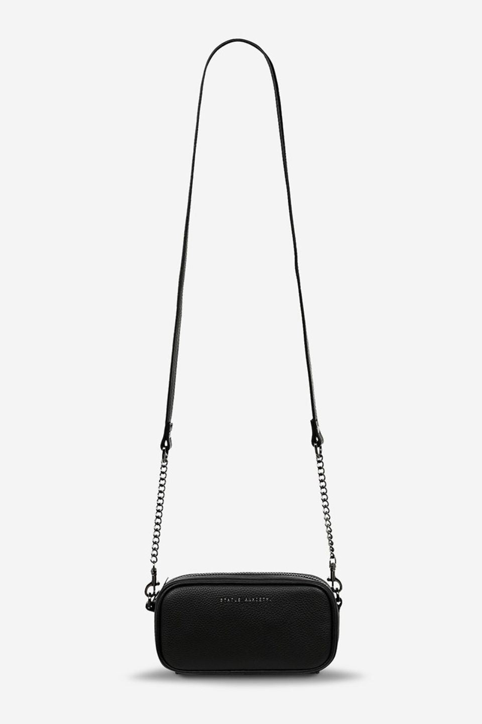 Stylish Black Matte Mini Crossbody Bag with Adjustable Chain Strap - Perfect for Everyday Use, Travel & Night Out