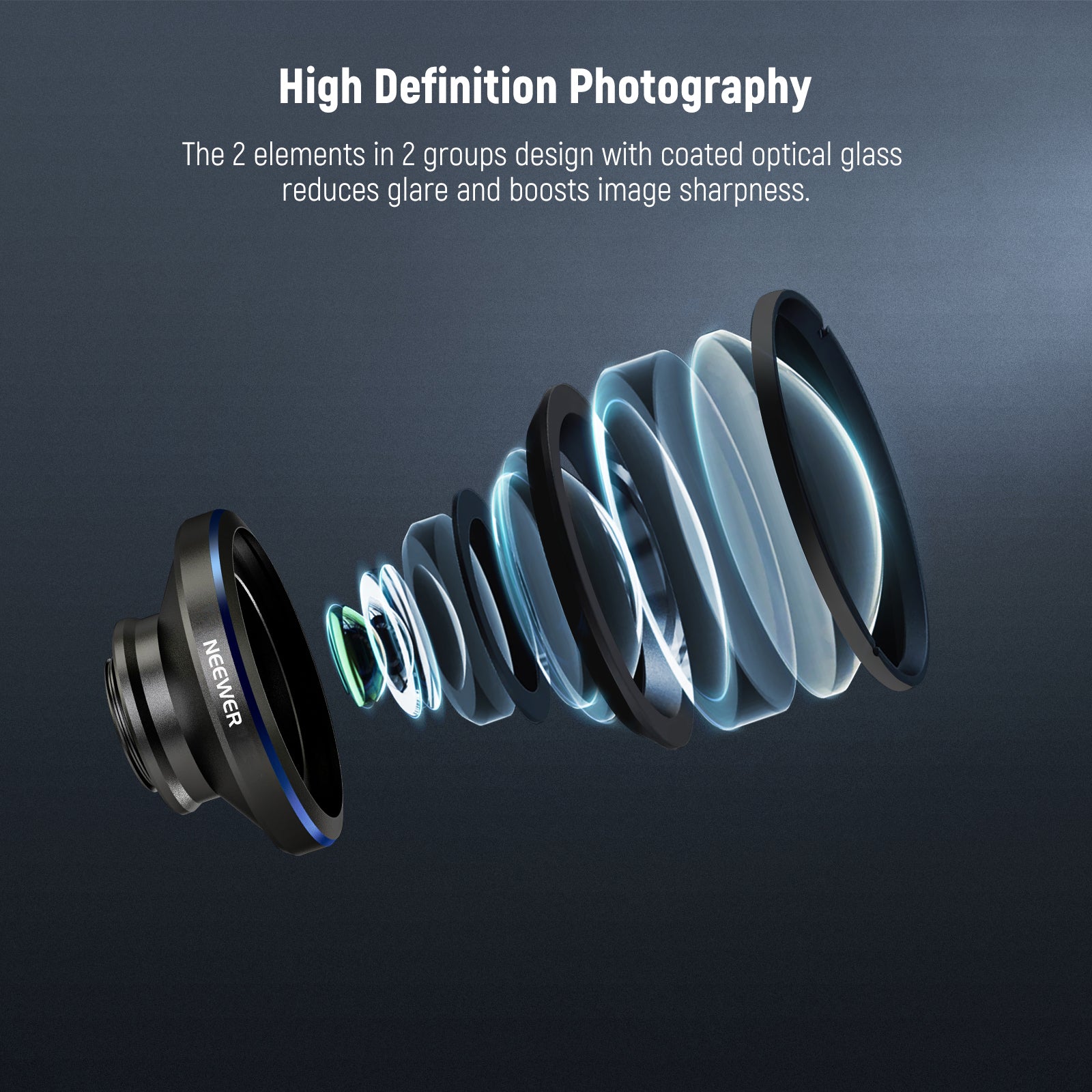 NEEWER LS 29 PRO 8mm Fisheye Lens with 17mm Thread - Universal Phone Lens Clip for iPhone, Samsung & Android - Perfect for Wide-Angle Photography, Vlogging & Creative Shots