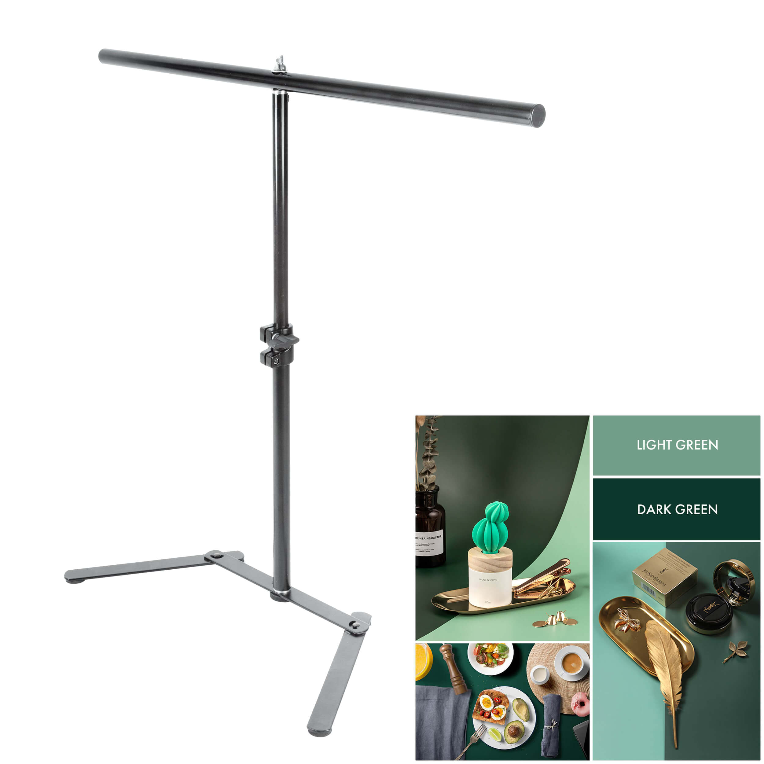 Dual Sided Photography Backdrop Paper with Adjustable Table Stand - Perfect for Product Photography, Food Blogging & E-commerce Listings