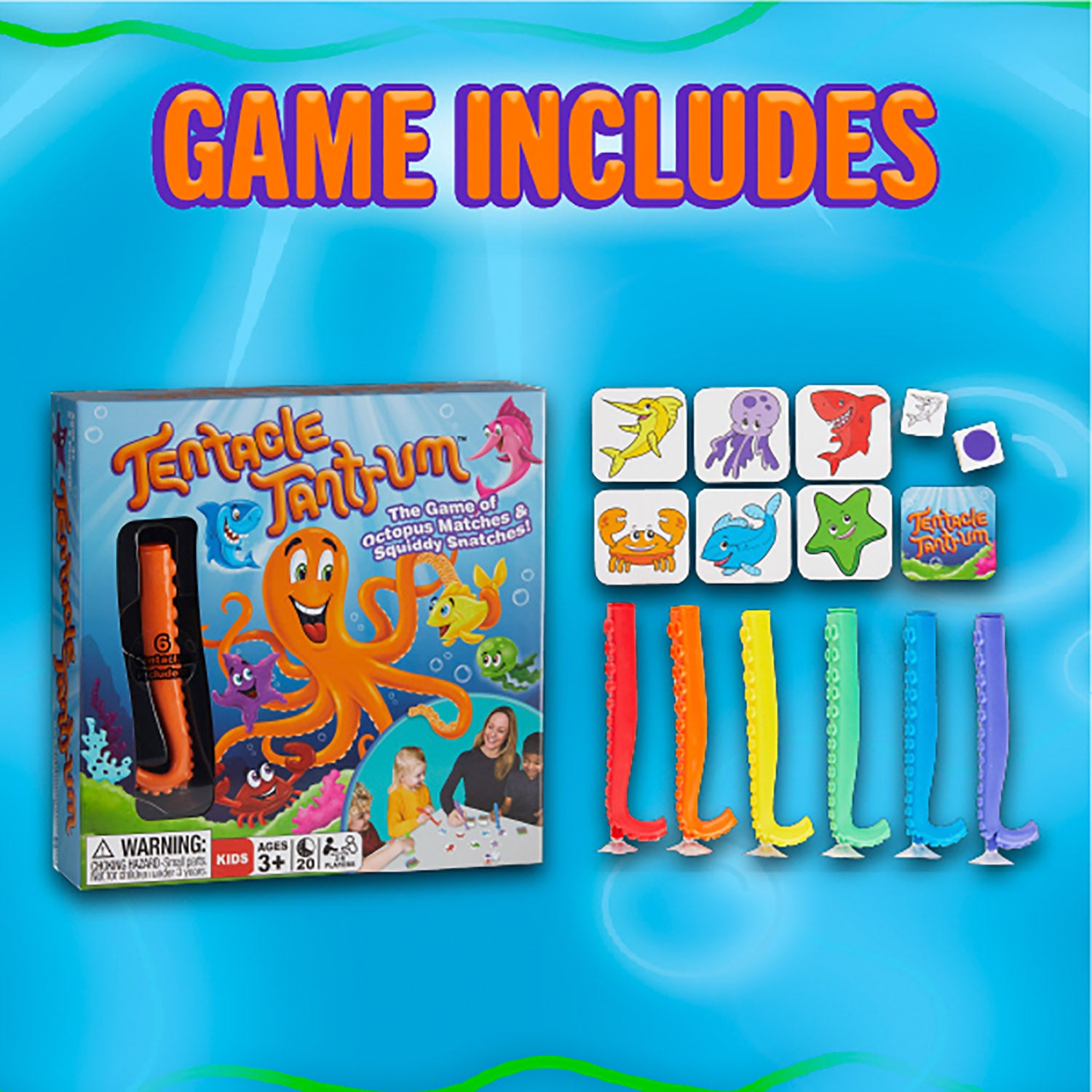 Continuum Games Tentacle Tantrum - Fun Color & Shape Matching Board Game for Kids | Perfect for Family Game Night & Preschool Learning Activities