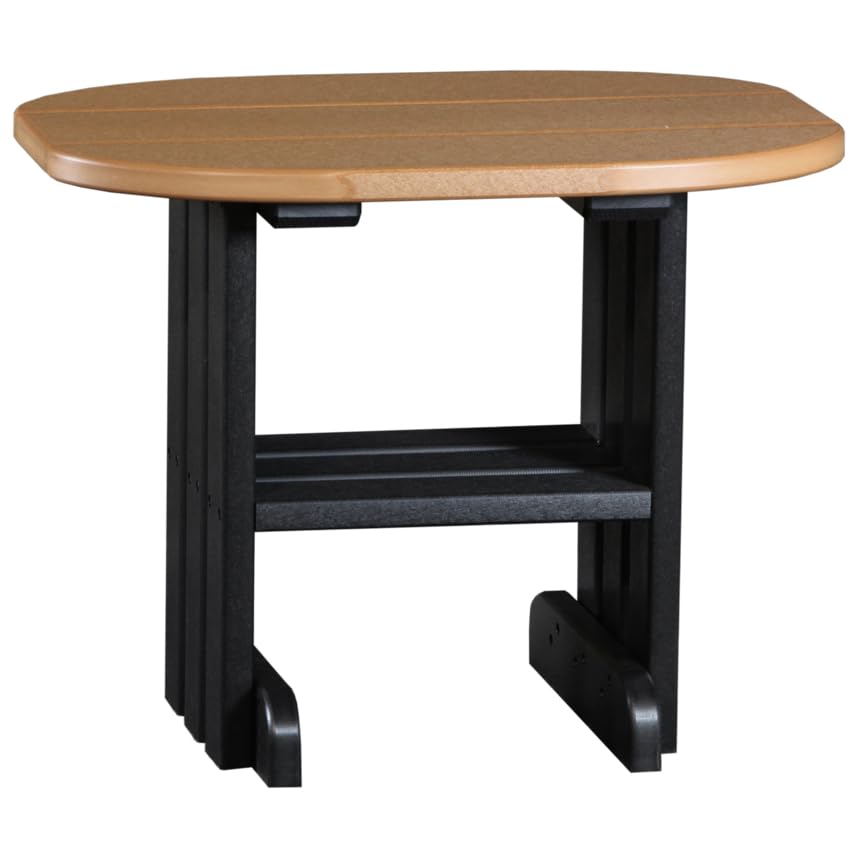 Poly Lumber End Table in Cedar & Black - Durable Outdoor Patio Furniture by Furniture Barn USA - Perfect for Poolside, Garden or Deck Decor